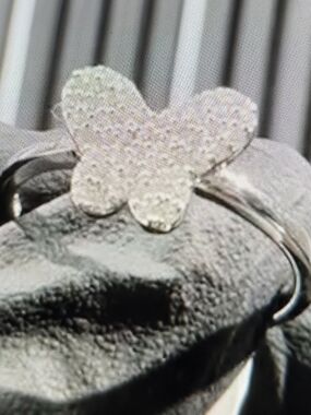 Dazzling Sterling Silver, With Moissanite Clusters. Butterfly Ring for Women